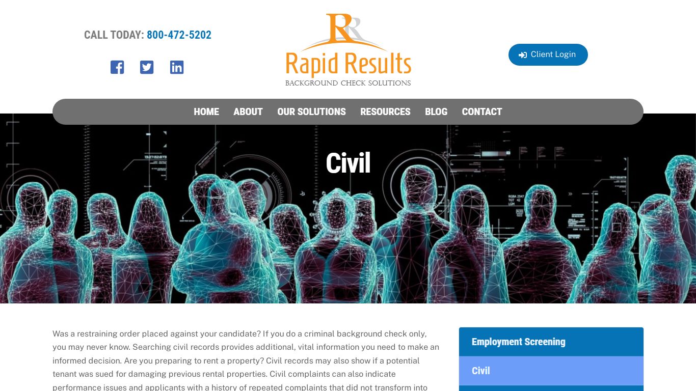 Civil - Rapid Results Background Solutions